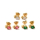 Rhinestone Heart with Crown Stud Earrings(EJEW-Q704-01G)-1