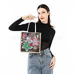 DIY Handbag Diamond Painting Kits, Including Resin Rhinestones, Pen, Tray & Glue Clay, Flower Pattern, 250x260mm(DIAM-PW0001-138E)