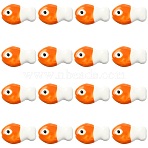 16Pcs Handmade Porcelain Ceramic Beads, Fish, Famille Rose Style, Dark Orange, 19x11.5x6.5mm, Hole: 2mm(PORC-FS0001-68A)