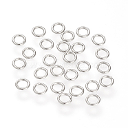 304 Stainless Steel Round Rings, Soldered Jump Rings, Closed Jump Rings, Stainless Steel Color, 21 Gauge, 4x0.7mm(X-STAS-S066-16-4mm)