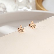 304 Stainless Steel Stud Earrings for Women, Octopus, Rose Gold, 11x10mm(VB4414-2)