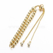 DanLingJewelry Brass Chain Bracelet Making, Slider Bracelets Making, Cadmium Free & Nickel Free & Lead Free, Golden, 9 inch(230mm), Hole: 1.5mm(KK-DL0001-08G-NR)