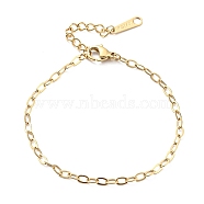 304 Stainless Steel Cable Chain Bracelet for Women, Golden, 7-5/8 inch(19.4cm)(BJEW-B064-13G)
