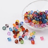 Faceted Bicone Transparent Acrylic Beads, Dyed, Mixed Color, 16mm, Hole: 2mm, about 220pcs/500g(DBB16MM)