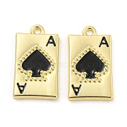 Alloy Enamel Pendants, Ace of Spades Charm, Golden, 22x12.5x2.5mm, Hole: 1.8mm(FIND-G062-02G)