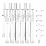 Plastic Transparent Dewar Bottles, Empty Eye Cream Tube Vials, with Transparent Plastic Funnel Hopper, Clear, 15x1.9cm, Capacity: 15ml, 12pcs(MRMJ-BC0002-30A)