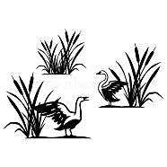 PVC Wall Stickers, for Wall Decoration, Goose & Acorus Calamus, Plant & Animal Pattern, 280x870mm(DIY-WH0377-108)