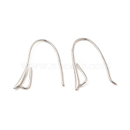 Brass Earring Hooks, Ear Wire, Nickel Free, Platinum, 26.5x2x1.5mm(EC3019Y-NF)