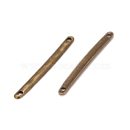 Tibetan Style Bar Links connectors, for Jewelry Design, Cadmium Free & Nickel Free & Lead Free, Strip, Antique Bronze, 3x33x1mm, Hole: 1mm(TIBE-A14039-AB-FF)
