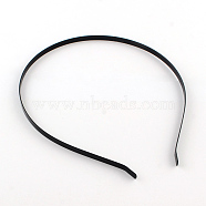 Electrophoresis Hair Accessories Iron Hair Band Findings, Black, 120~125mm(OHAR-Q042-008C-02)