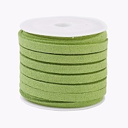 Faux Suede Cord, Faux Suede Lace, Green Yellow, 5x1.5mm, about 5.46 yards(5m)/roll, 25rolls/bag(LW-R003-5mm-1139)