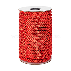 Nylon Thread, for Home Decorate, Upholstery, Curtain Tieback, Honor Cord, Red, 8mm, 20m/roll(NWIR-BC0002-03C)