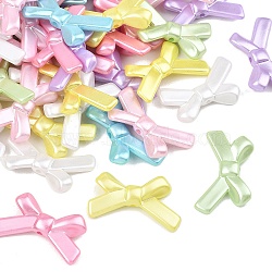 Opaque ABS Imitation Pearl Beads, Bowknot, Mixed Color, 18x34x6mm, Hole: 2mm(X-MACR-K361-20)