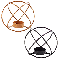 AHANDMAKER 2Pcs 2 Colors Iron Candle Holder, Round, Mixed Color, 115mm, 1pc/color(AJEW-GA0003-02)