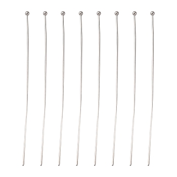 304 Stainless Steel Ball Head Pins, Stainless Steel Color, 70x0.7mm, 21 Gauge, Head: 2mm