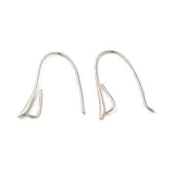Brass Earring Hooks, Ear Wire, Nickel Free, Platinum, 26.5x2x1.5mm