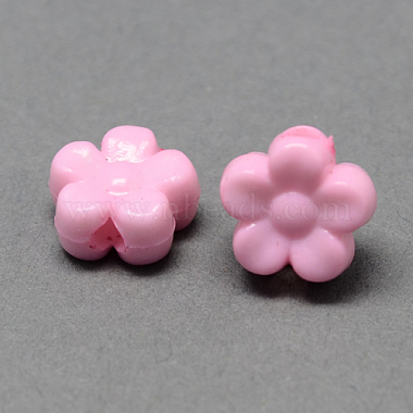 9mm Pink Flower Acrylic Beads