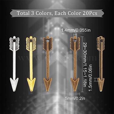 60Pcs 3 Colors Tibetan Style Pendants(TIBEP-SC0002-31)-2