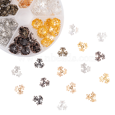 210Stück 6 Farben 3-Perlenkappen aus Eisen mit Blütenblättern(IFIN-CJ0001-66)-3