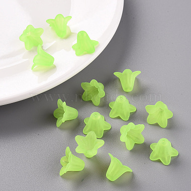 Green Frosted Transparent Acrylic Flower Beads(X-PLF018-05)-7