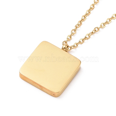 Synthetic Shell Square with Heart Pendant Necklace(NJEW-A004-21G)-3