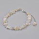 Natural White Moonstone Chip Beads Anklets(AJEW-AN00229-02)-1