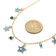 Natural Agate Round & Alloy Enamel Star Charms Bib Necklace with 304 Stainless Steel Chains(NJEW-JN04404-03)-3