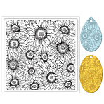Silicone Clay Texture Mat, Clay Modeling Pattern Pad, Sunflower, 140x140x3mm(AJEW-WH0447-015)