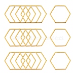304 Stainless Steel Linking Ring, Hexagon, Golden, 20x22.5x0.8mm(X-STAS-S079-24B)