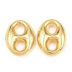Brass Oval Links Connector Charms, Rack Plating, Long-Lasting Plated, Cadmium Free & Lead Free, Real 18K Gold Plated, 41x30x10.5mm, Hole: 11x8.5mm(KK-H292-47G-03)