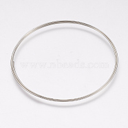 Iron Wires, Platinum, 53mm in diameter, 24 Gauge, 0.5mm wide 3loops/pc(MW-F001-3)