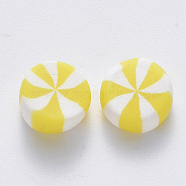 Handmade Polymer Clay Beads, No Hole/Undrilled, Candy, Champagne Yellow, 9~11x4.5~6mm(X-CLAY-R084-01A)