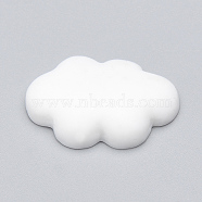 Resin Cabochons, Cloud, White, 25x17x5.5mm(X-CRES-T005-25B)