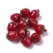 Korea Acrylic Pendants, Strawberry, Red, 18.8x13.5x13.5mm, Hole: 3mm(OACR-L009-C05)