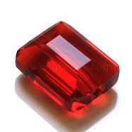 Imitation Austrian Crystal Beads, Grade AAA, Faceted, Rectangle, Dark Red, 6x8x4mm, Hole: 0.7~0.9mm(SWAR-F060-8x6mm-05)