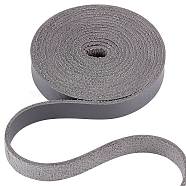 PU Imitation Leather Cord, for Clothing, Flat, Gray, 12.5x1.8mm, about 2.19 Yards(2m)/Roll(LC-WH0006-06A-17)