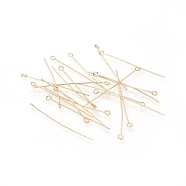 304 Stainless Steel Eye Pins, Golden, 45x3mm, Hole: 1.8mm, Pin: 0.7mm(X-STAS-G205-02A-G)
