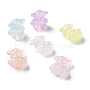 Luminous Acrylic Beads, Glitter Beads, Glow in the Dark, Bear, Mixed Color, 17.5x15x10.5mm, Hole: 3mm(X-OACR-E010-24)