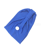 Polyester Sweat-Wicking Headbands, Non Slip Button Headbands, Yoga Sports Workout Turban, for Holding Mouth Cover, Blue, 440x160mm(OHAR-J025-A05)