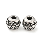 316 Surgical Stainless Steel  Beads, Flower, Antique Silver, 11x9mm, Hole: 4mm(STAS-Q304-24AS)