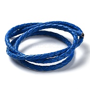 Braided Leather Cord, Royal Blue, 3mm, 50yards/bundle(VL3mm-7)