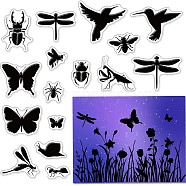PVC Plastic Stamps, for DIY Scrapbooking, Photo Album Decorative, Cards Making, Stamp Sheets, Insect Pattern, 16x11x0.3cm(DIY-WH0167-57-0402)