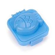 Fish Shape Cartoon Cute Boil Egg Sushi Rice Decorating Mold, Rice Ball Mold, Blue, 76.5x68.8x47.5mm(DIY-E034-07D)