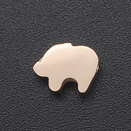 201 Stainless Steel Charms, for Simple Necklaces Making, Stamping Blank Tag, Laser Cut, Pig, Rose Gold, 6x8x3mm, Hole: 1.8mm(STAS-R109-JA417-3)