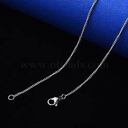 Non-Tarnish 304 Stainless Steel Curb Chain Necklace, with Lobster Claw Clasp, Stainless Steel Color, Link: 2x1.8x0.5mm, 19.68 inch(50cm)(NJEW-S420-001B-P)