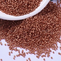 MIYUKI Delica Beads, Cylinder, Japanese Seed Beads, 11/0, (DB2178) Duracoat Semi-Frosted Silver Lined Dyed Papaya, 1.3x1.6mm, Hole: 0.8mm, about 20000pcs/bag, 100g/bag(SEED-J020-DB2178)