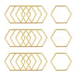 304 Stainless Steel Linking Ring, Hexagon, Golden, 20x22.5x0.8mm(X-STAS-S079-24B)