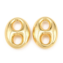 Brass Oval Links Connector Charms, Rack Plating, Long-Lasting Plated, Cadmium Free & Lead Free, Real 18K Gold Plated, 41x30x10.5mm, Hole: 11x8.5mm(KK-H292-47G-03)