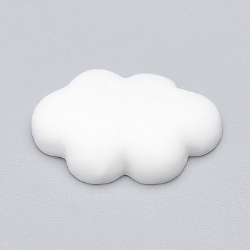 Resin Cabochons, Cloud, White, 25x17x5.5mm