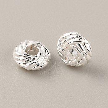 Alloy Beads, Rondelle, Silver, 6x2.5mm, Hole: 2mm